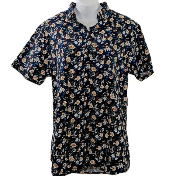 Denim & Flower Other - Denim & Flowers Floral Blue Button Down Shirt - Large